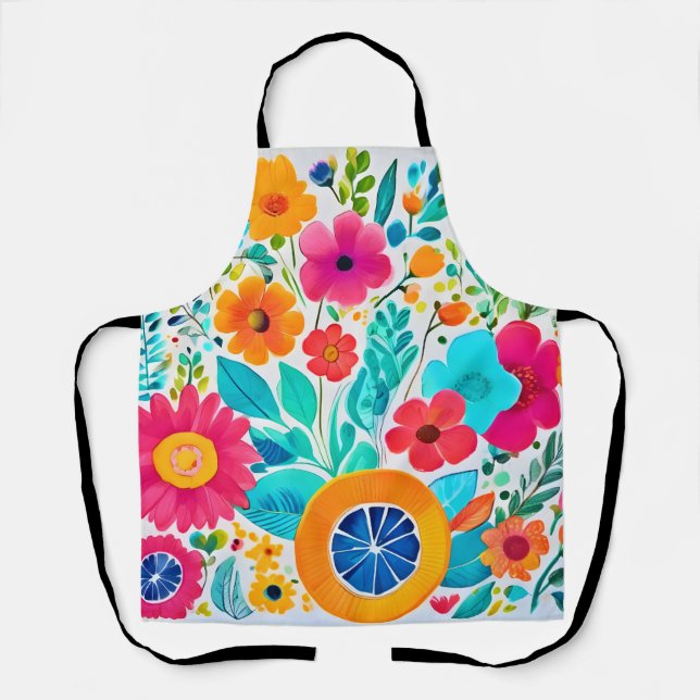 Tablier Fiesta florale vibrante (Recto)