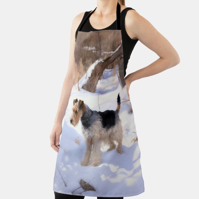 Tablier Fil Fox Terrier Laisser neiger Noël (Insitu)