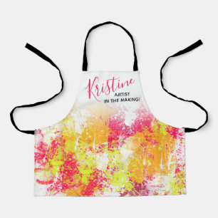 Tablier Fille Abstrait Art Paint Name Enfants
