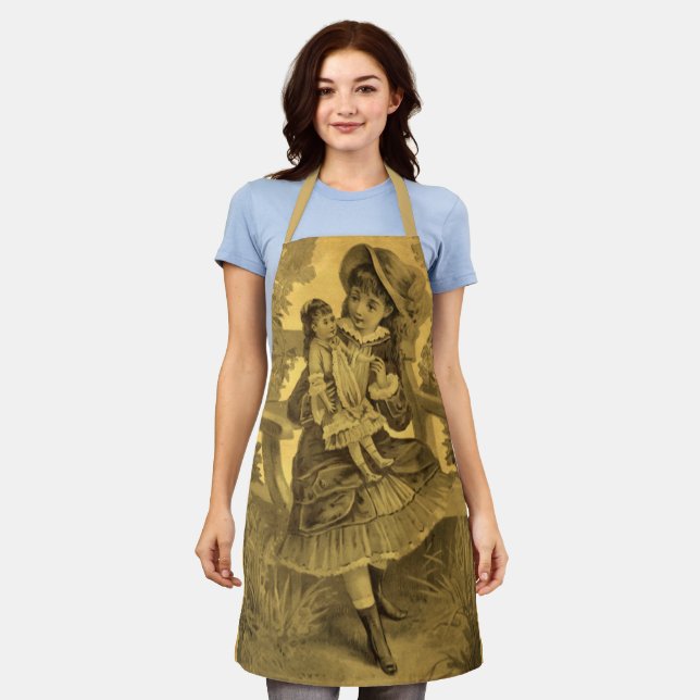 Tablier Fille avec poupée Art Vintage (Porté)