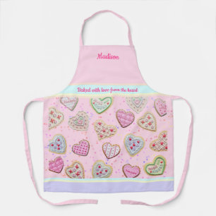 Tablier Fille mère Coeur personnalisé Cookies Pastel Apron