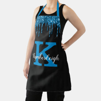 Tablier Fille Noir Turquoise Parties scintillant Lecteurs
