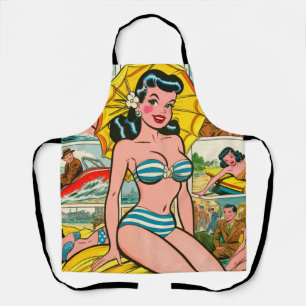 Tablier Fille Rétro Bikini Bandes Dessinées Été