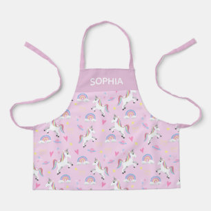 Tablier Filles mignonnes Pink Unicorn Motif Enfants