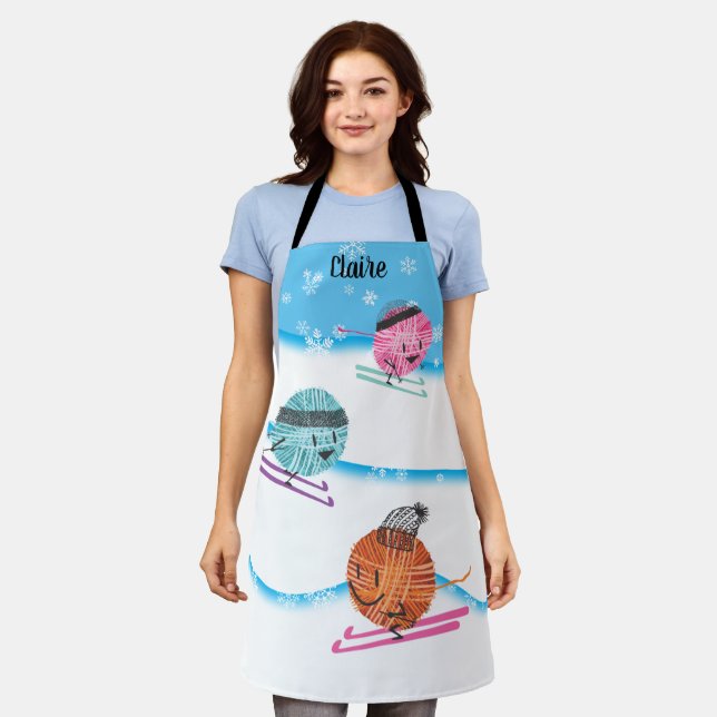 Tablier Fils de ski hiver crochet de Noël crochets d'artis (Porté)