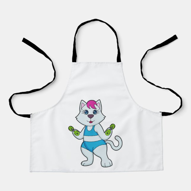 Tablier Fitness Cat Dumbbell (Recto)