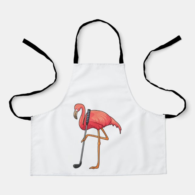 Tablier Flamant rose à Golf avec Golf Club (Recto)