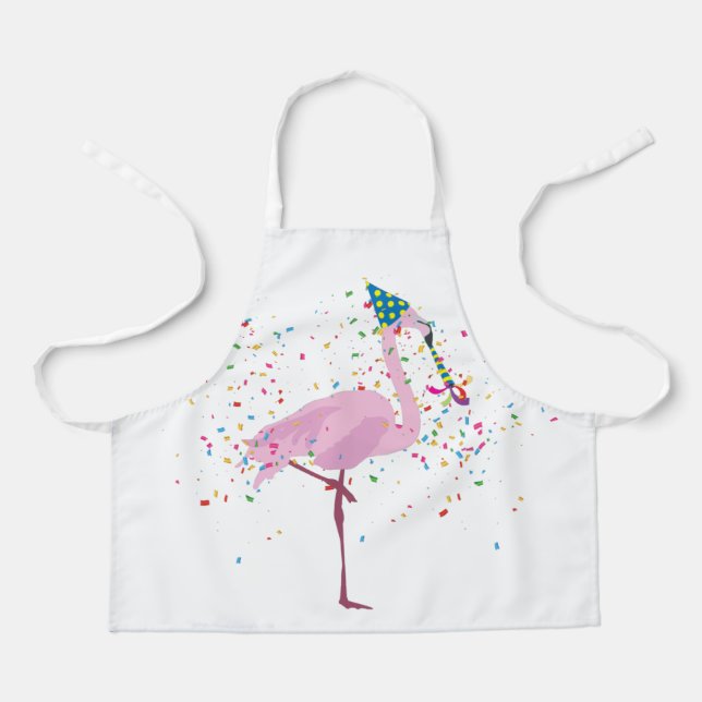 Tablier Flamant rose - Animaux ayant une fête (Recto)