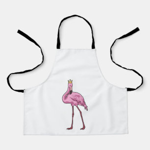 Tablier Flamant rose avec Couronne