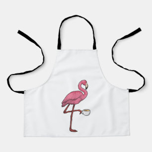 Tablier Flamant rose avec la coupe du café