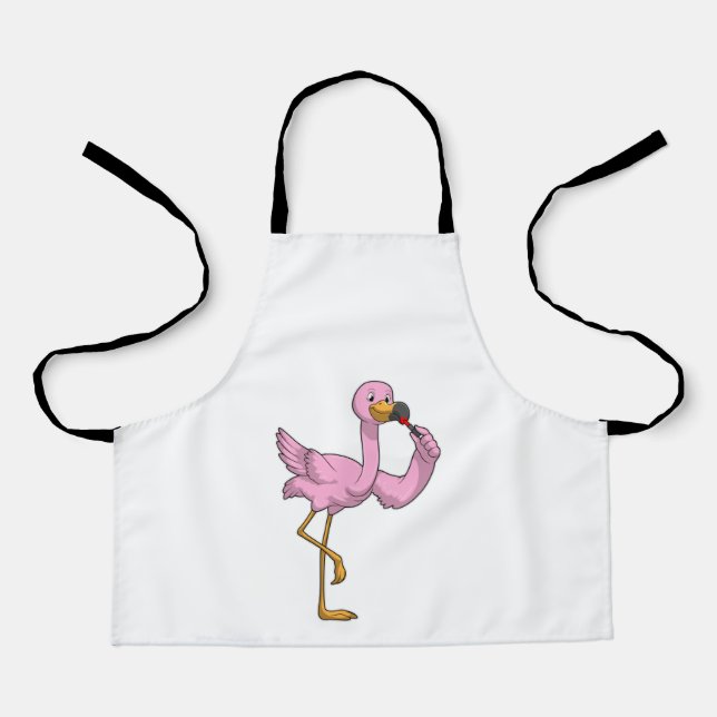Tablier Flamant rose avec Lipstick (Recto)