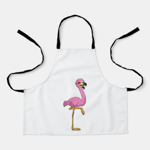 Tablier Flamant rose avec lunettes