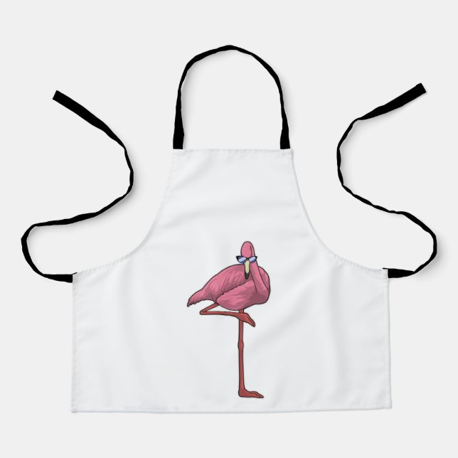 Tablier Flamant rose avec lunettes de soleil (Recto)