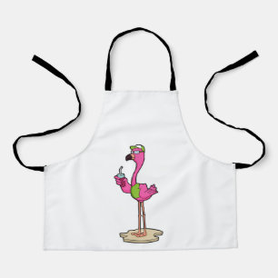 Tablier Flamant rose avec Lunettes de soleil & Casquette
