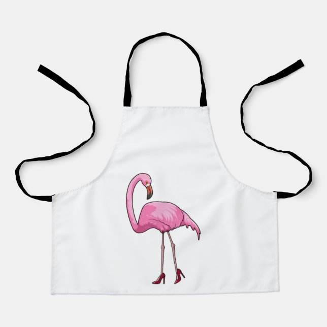 Tablier Flamant rose avec talons hauts (Recto)