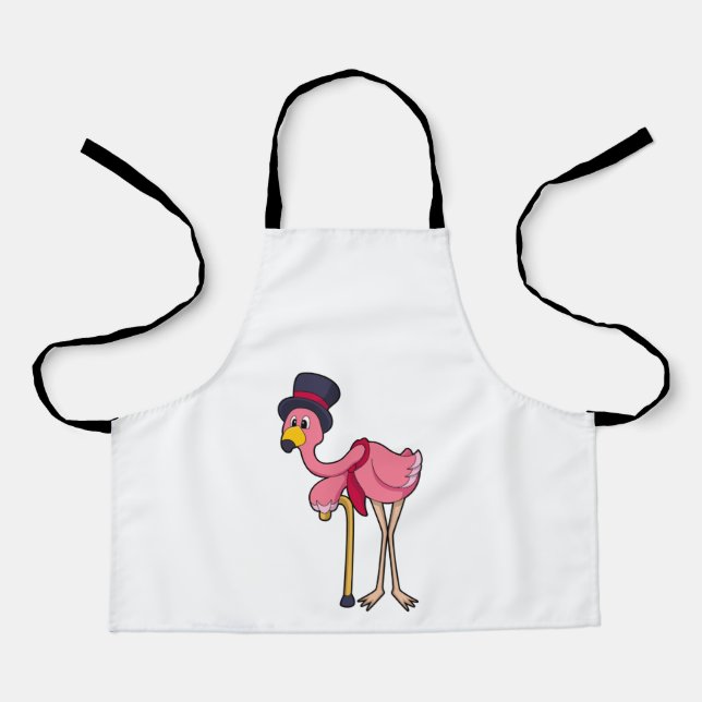 Tablier Flamant rose comme pensionné avec Casquette (Recto)