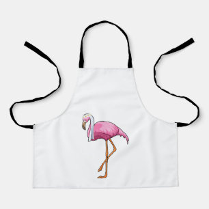 Tablier Flamant rose en mariée avec voile