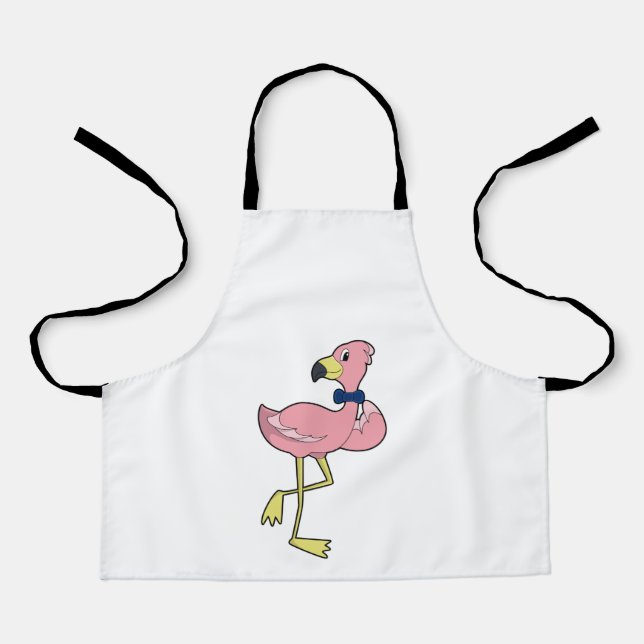 Tablier Flamant rose en tant que Gentleman avec Cravate (Recto)