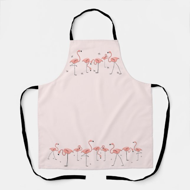 Tablier Flamant rose ligne rose (Recto)