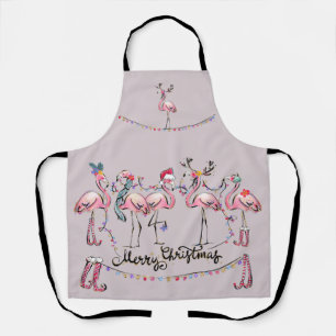 Tablier Flamant rose Noël Party Apron