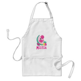 Tablier Flamant rose rose avec pastèque et ananas