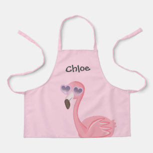 Tablier Flamant rose Rose Cute Avec Lunettes De Soleil Coe