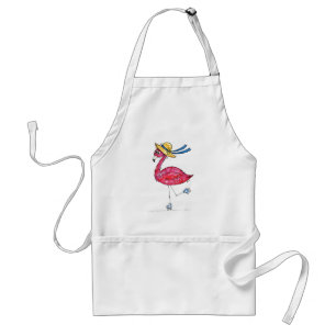 Tablier Flamant rose rose mignon et capricieux sur les pat