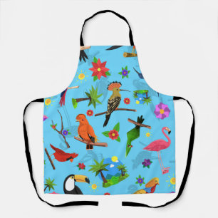 Tablier Flamant rose Toucan Et Arara Motif Oiseaux Sans Me