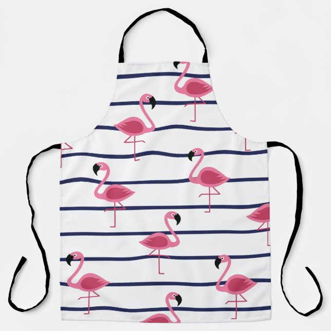 Tablier Flamants roses sur un terrain de tir de marine (Recto)