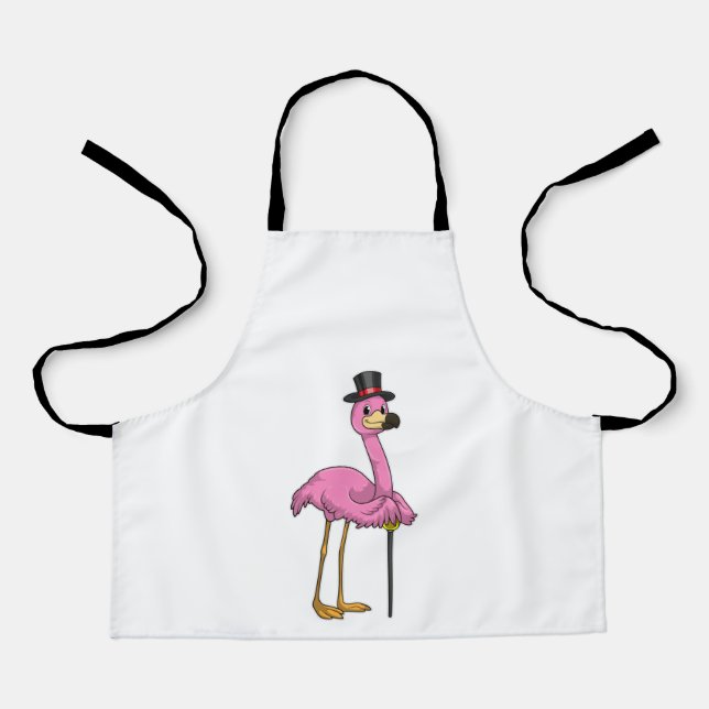 Tablier Flamingo as Pensioner with Walking stick (Recto)