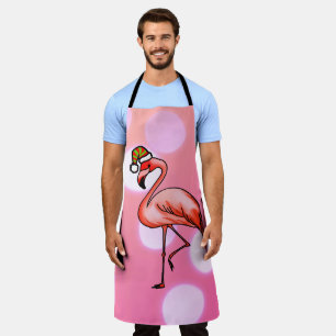 Tablier Flamingo Rose Tropical Noël Fêtes