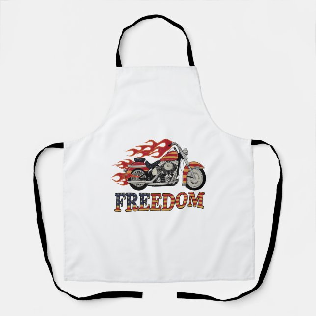 Tablier Flammes de moto Liberté (Recto)