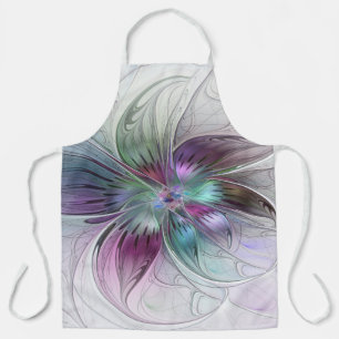 Tablier Fleur Abstraite colorée Art moderne floral fractal