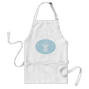 Tablier Fleur blanche Pastel Bleu Pâques
