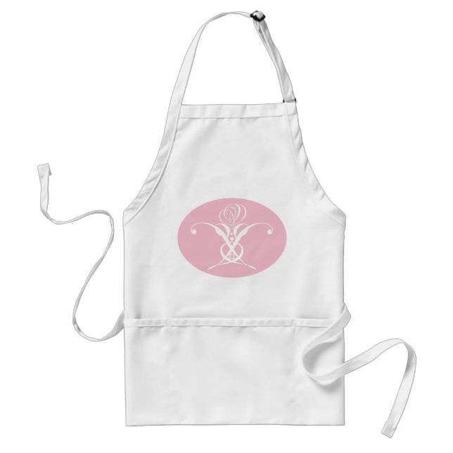 Tablier Fleur blanche Pastel rose Pâques (Devant)