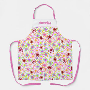 Tablier Fleur colorée Motif à la main été floral