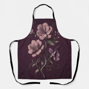 Tablier Fleur d'anémone mauve pourpre botanique foncée