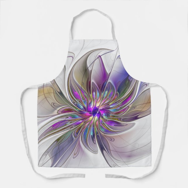 Tablier Fleur d'art Abstrait, énergique et coloré (Recto)