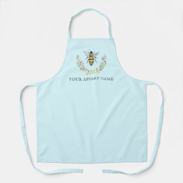Tablier Fleur de courge Bee Personnalisé Bleu clair (Recto)