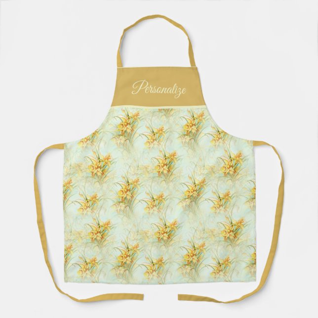 Tablier Fleur de jonquille jaune Vintage (Recto)