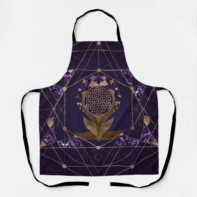 Tablier Fleur de la vie Lotus - Ornement de la géométrie s (Recto)