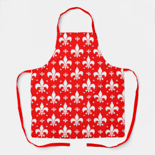 Tablier Fleur de lis rouge Motif