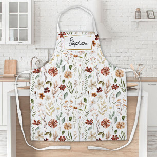 Tablier Fleur de Monogramme Aquarelle Vintage Floral