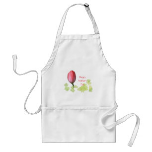 Tablier fleur de tulipe rouge, jour de mère heureuse