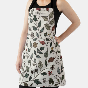 Tablier Fleur et vigne fantaisistes personnalisées 