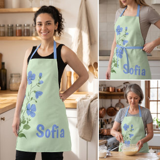 Tablier Fleur moderne canette bleue élégante stylée fémini