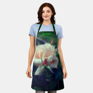 Tablier Fleur Rose de Pêche douce Nature personnalisée