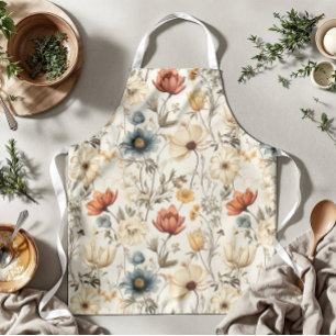 Tablier Fleur séchée vintage Navy Terracotta