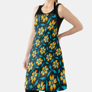 Tablier Fleurs Abstraites jaunes