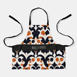 Tablier Fleurs Batik Orange Floral Motif